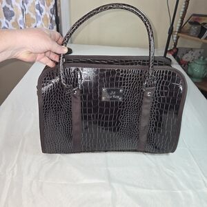 JM New York Brown Crocodile Print Travel Bag. SU